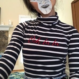 Striped Blue and White Long Sleeve Top